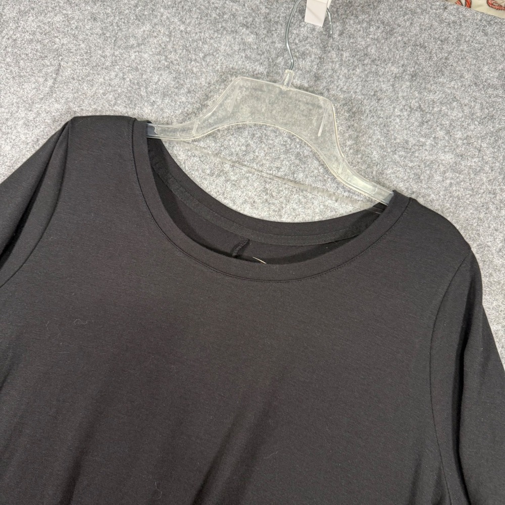 Pro Player Twist Front Tee Women 1X Black Long Sleeve Performance Top NWT